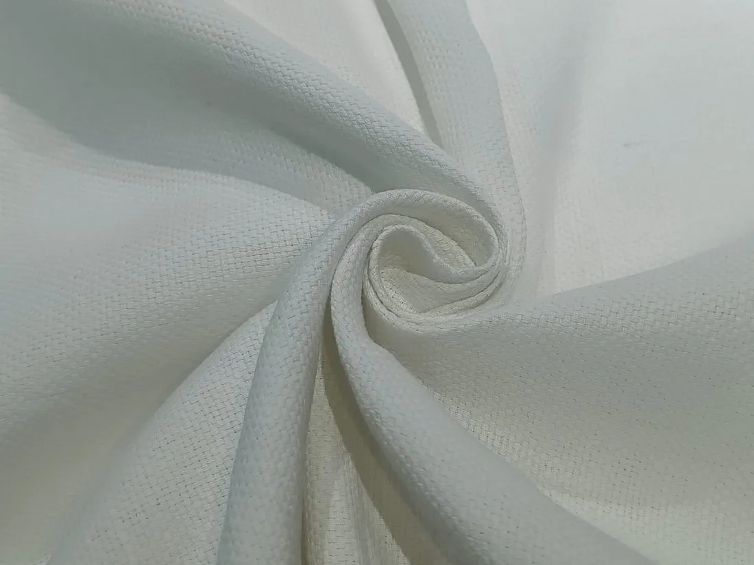 100 % Pure Heavy Linen Box weave Fabric ivory white color 54" wide Dyeable [12564]