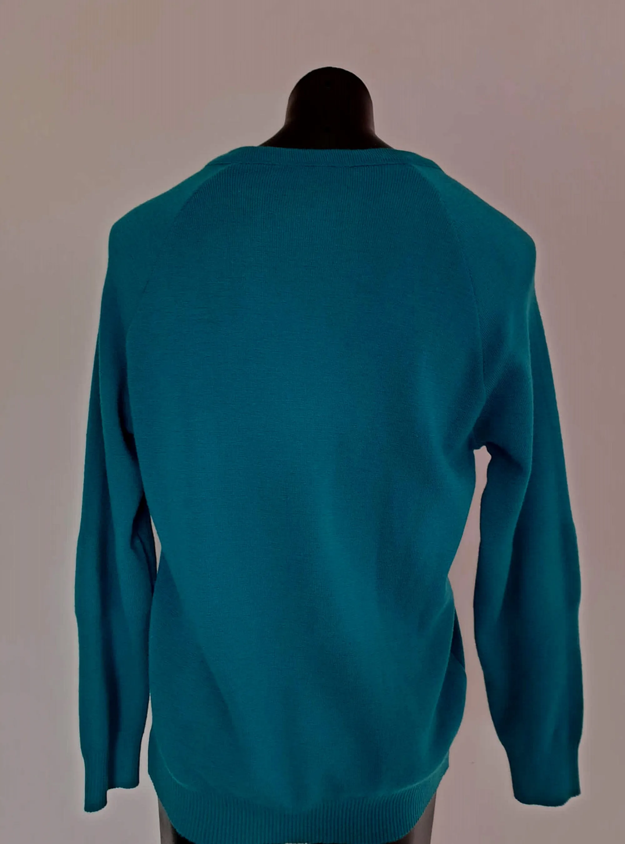 1970s Teal Wool Jumper by Brandella - XL