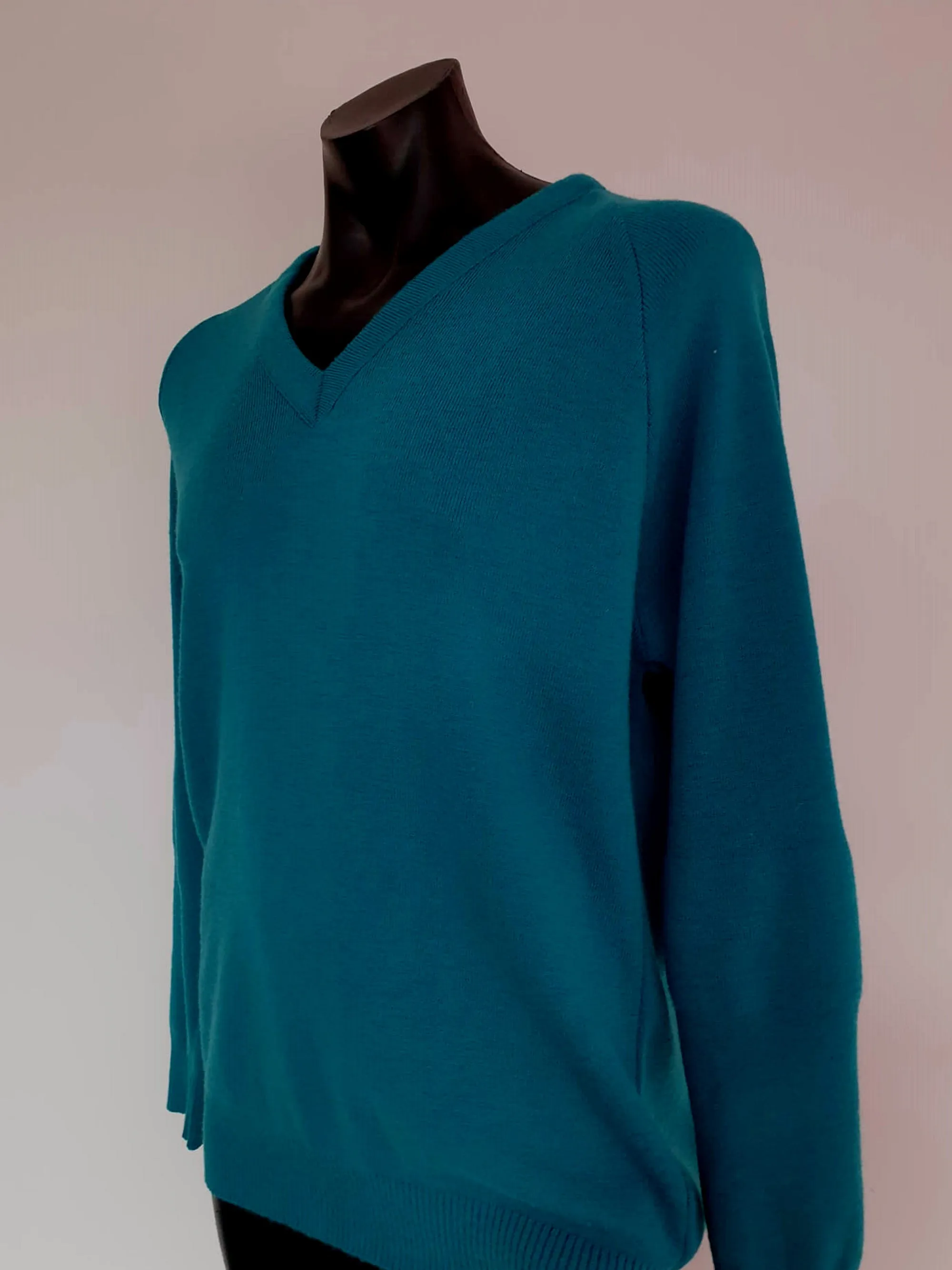 1970s Teal Wool Jumper by Brandella - XL