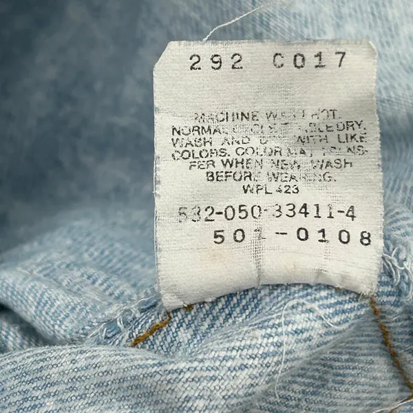 501 Levis Jeans - 29W UK 12 Acid Wash Cotton