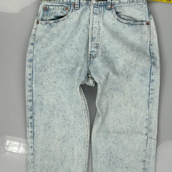 501 Levis Jeans - 29W UK 12 Acid Wash Cotton