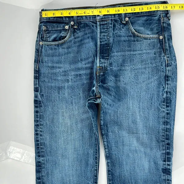 501 Levis Jeans - 32W 29L Blue Cotton
