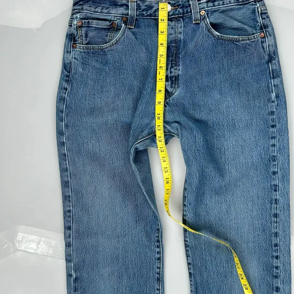 501 Levis Jeans - 32W 33L Blue Cotton