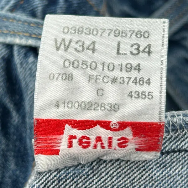 501 Levis Jeans - 32W 33L Blue Cotton