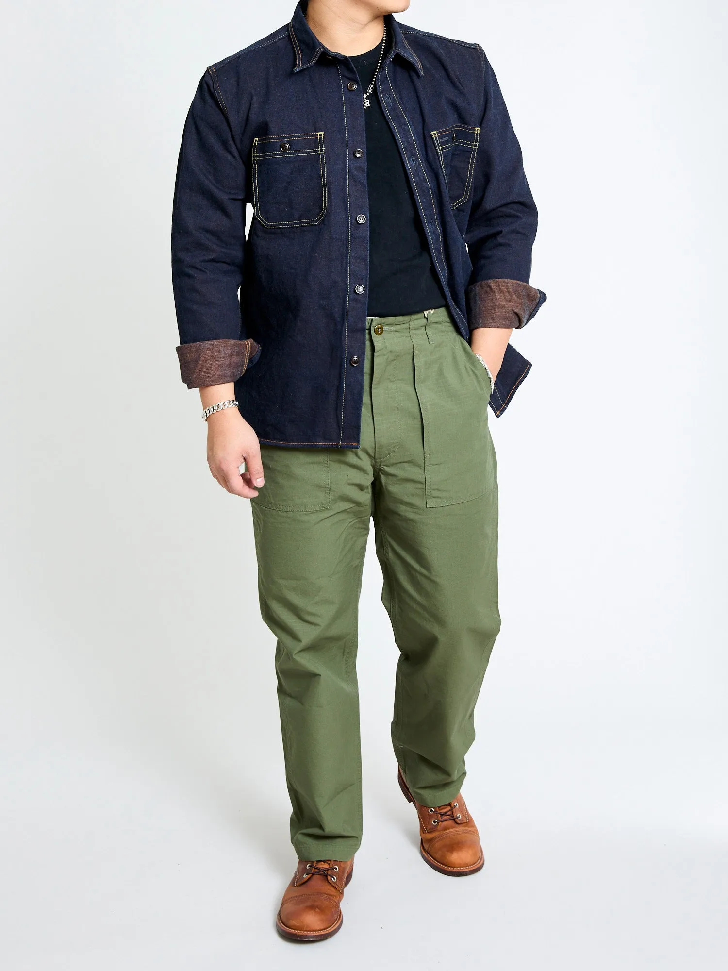 Aishibuzome Selvedge Denim Work Shirt in Indigo