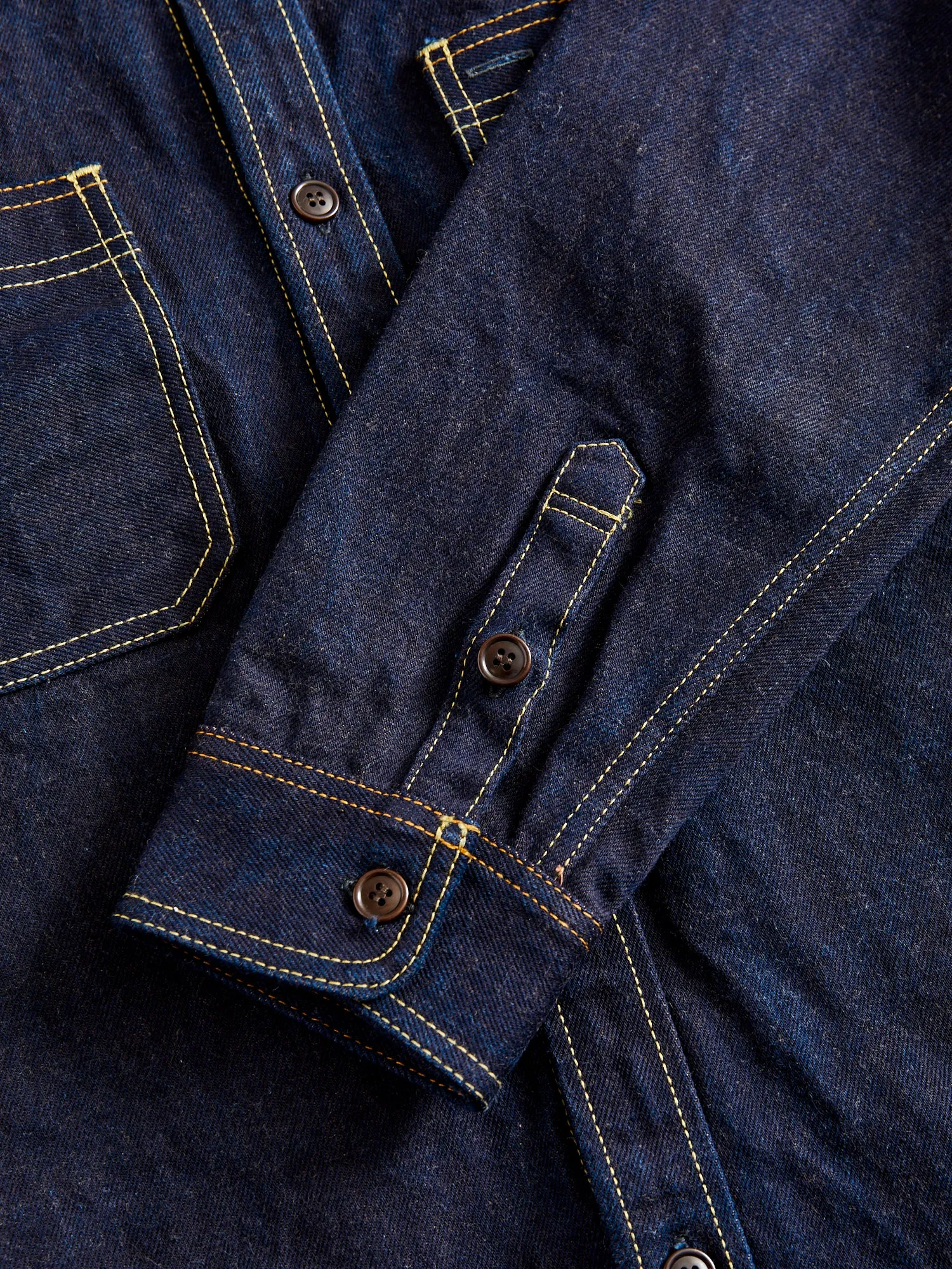 Aishibuzome Selvedge Denim Work Shirt in Indigo