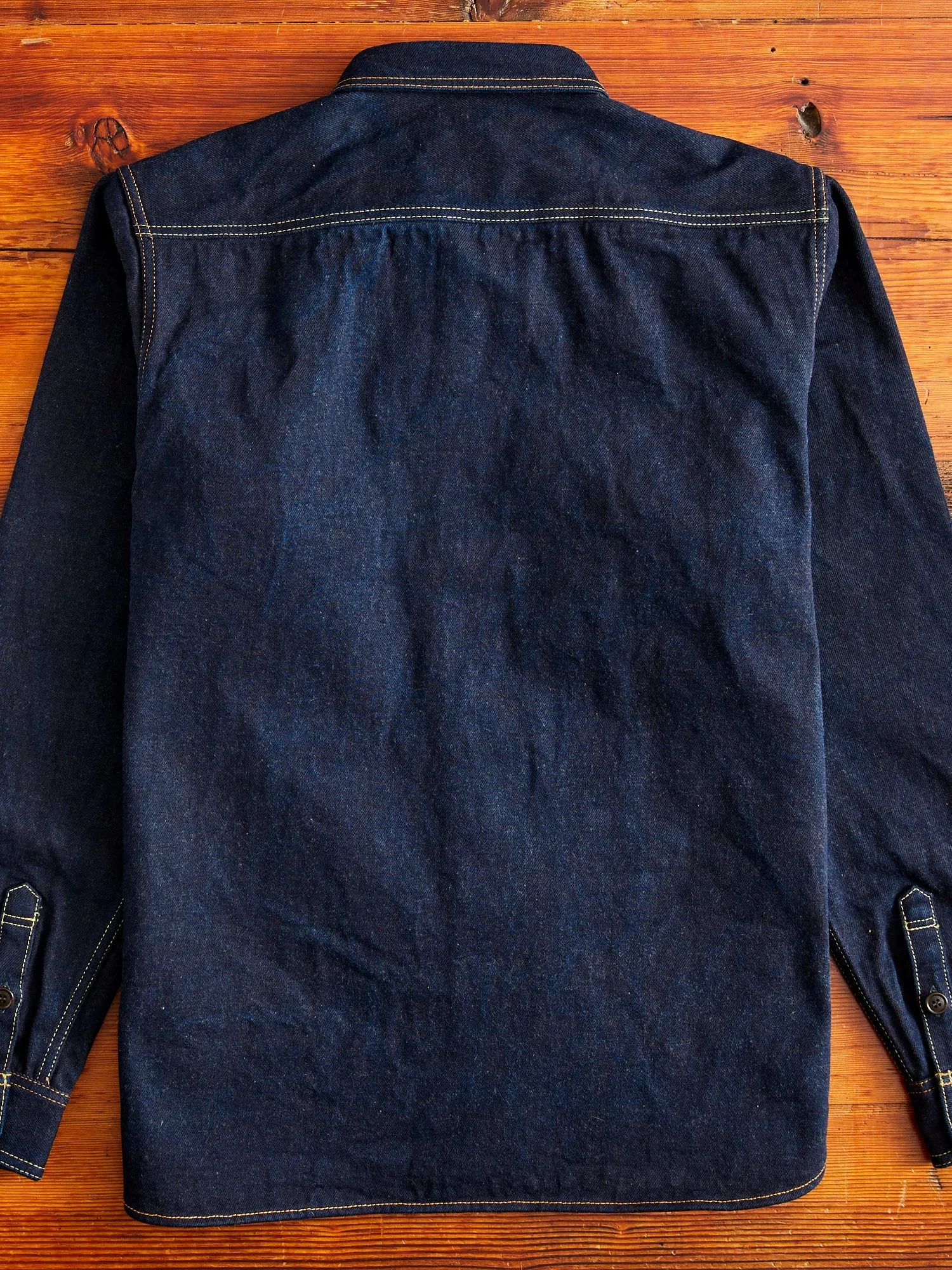 Aishibuzome Selvedge Denim Work Shirt in Indigo