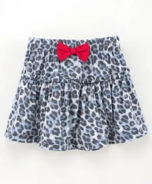 Animal Print Skirt - Blue