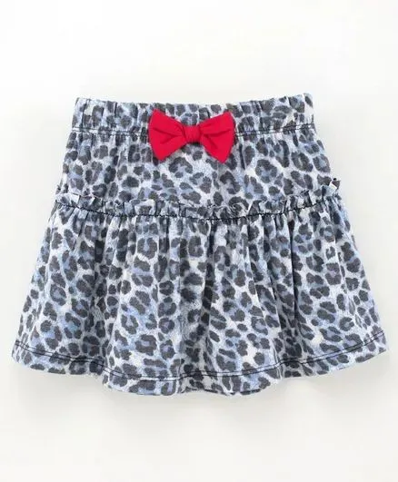 Animal Print Skirt - Blue