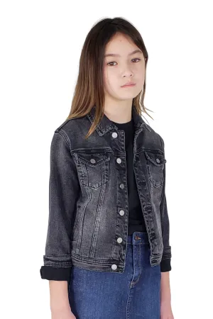 Basic Denim Jacket In Grey