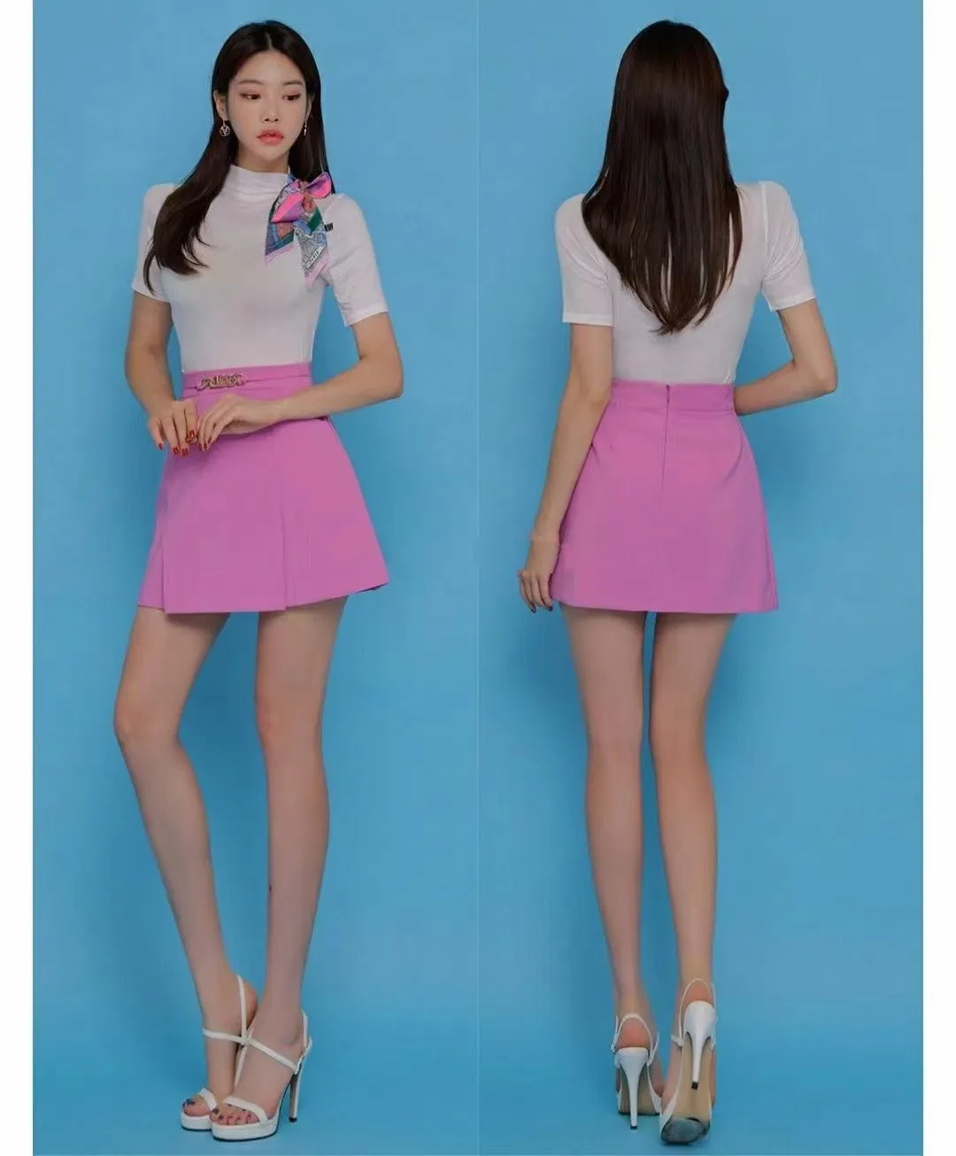 Basic Turtleneck Shortsleeves Stretchy Top