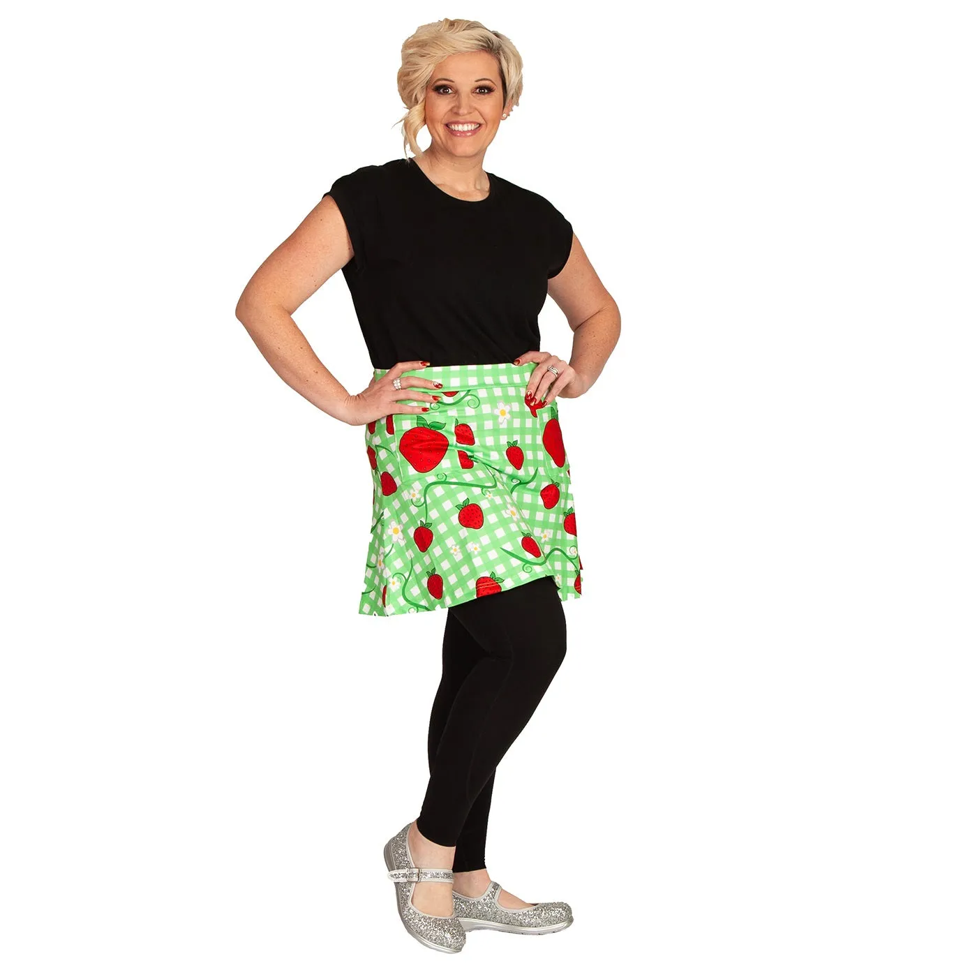 Berry Picnic Short Skirt With Pockets