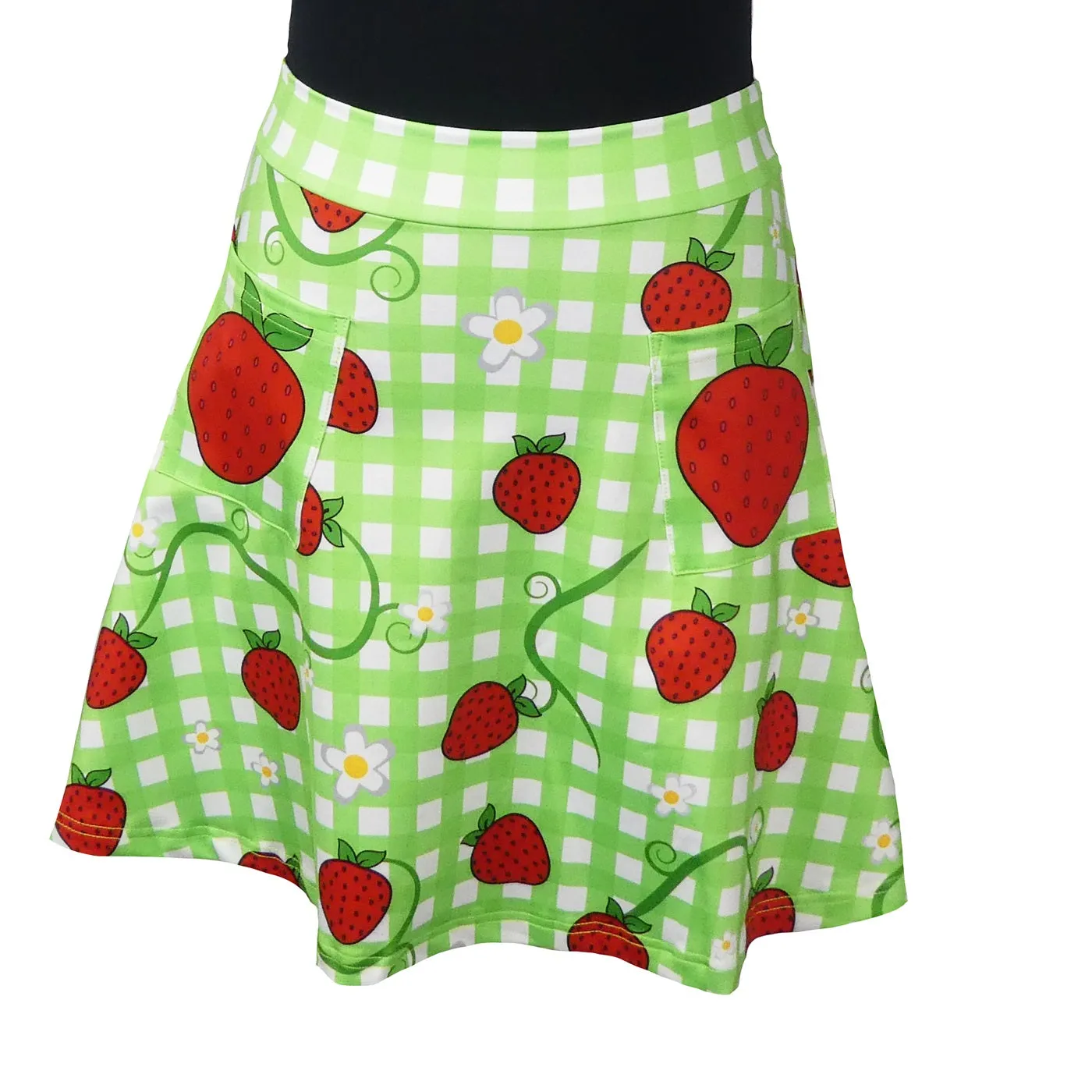 Berry Picnic Short Skirt With Pockets