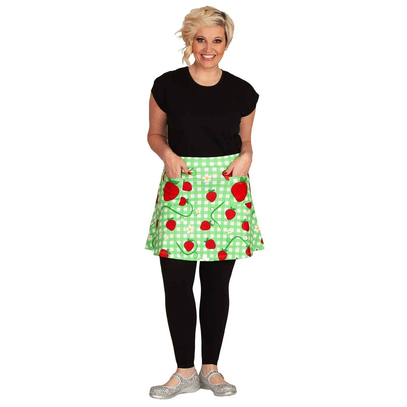 Berry Picnic Short Skirt With Pockets