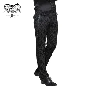 Black Flocking Pants w/ Side Lace Detail