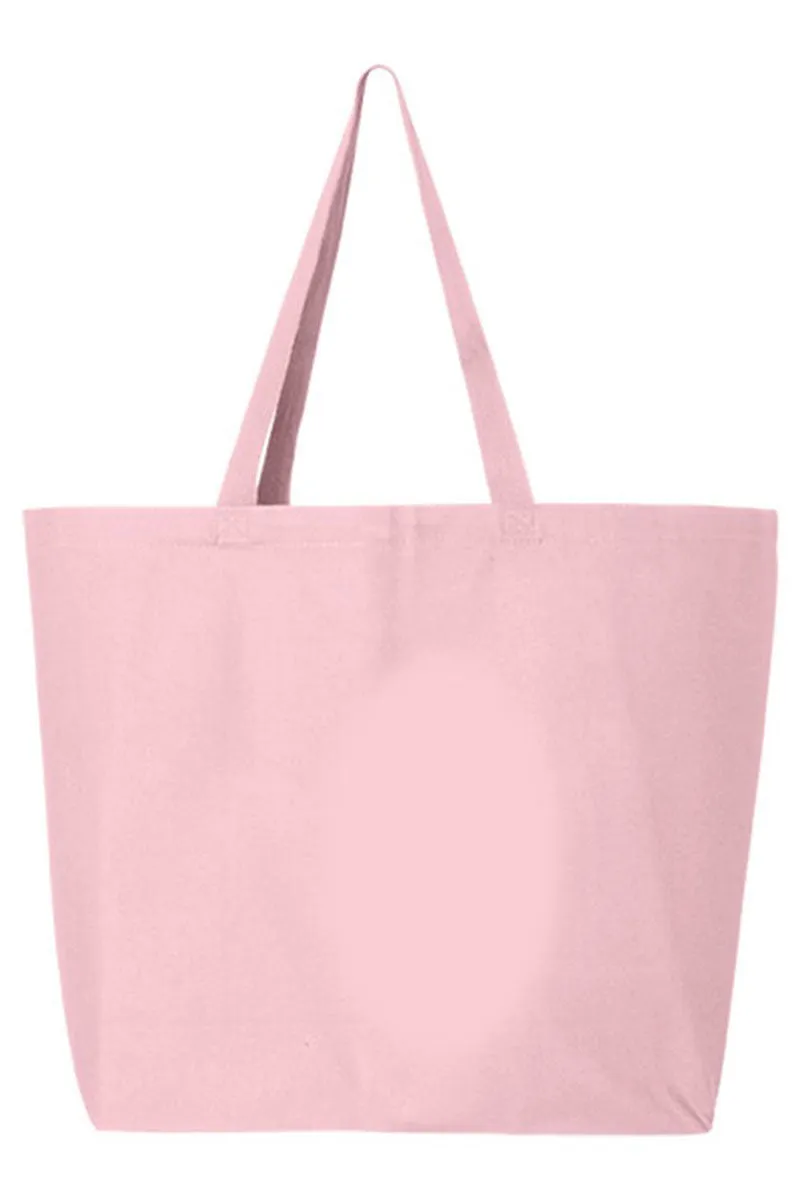 Blue Gingham Bow Canvas Jumbo Tote