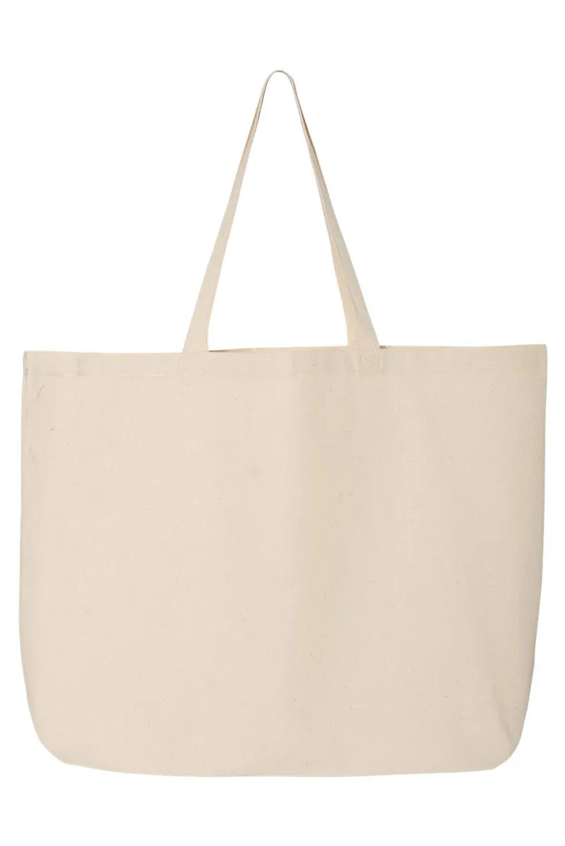 Blue Gingham Bow Canvas Jumbo Tote