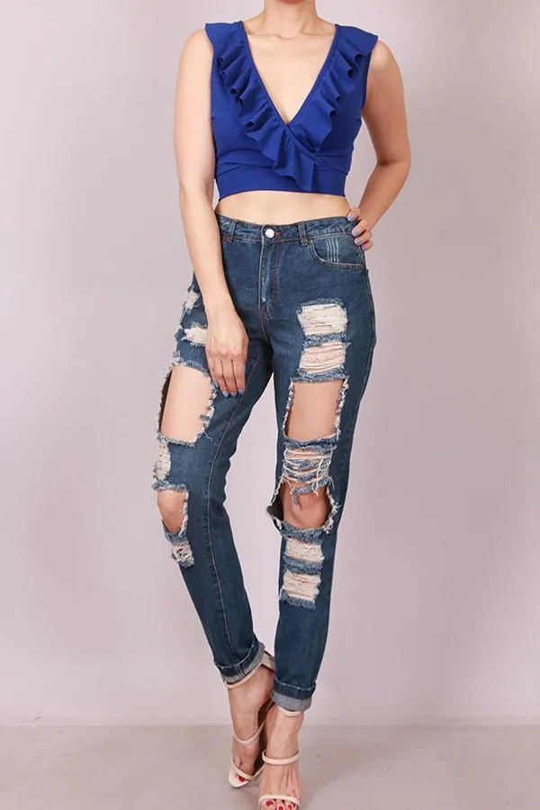 BOYFRIEND DISTRESSED JEANS