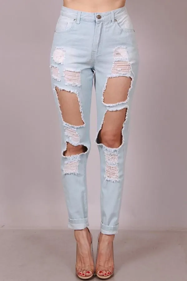 BOYFRIEND DISTRESSED JEANS