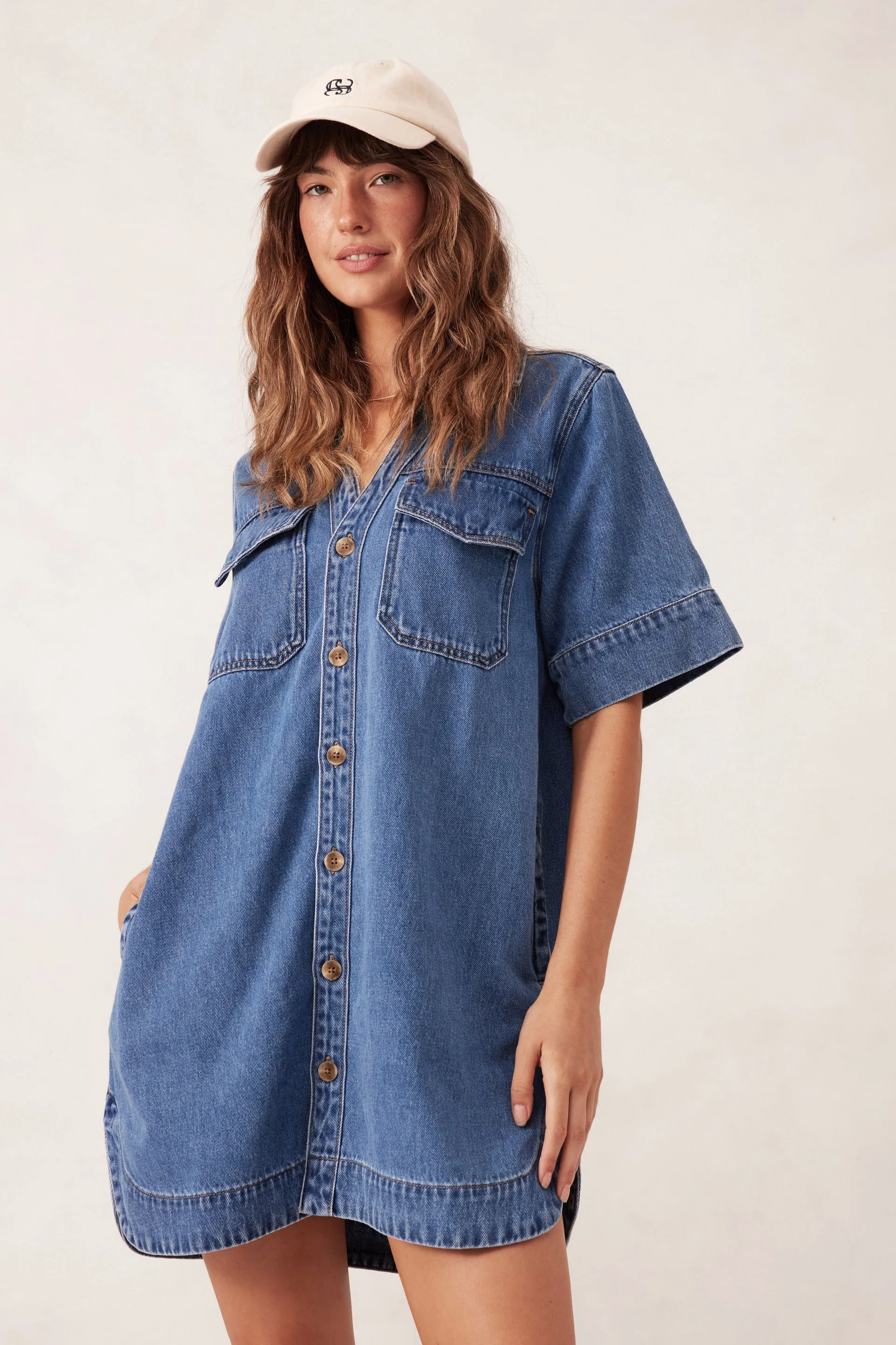 Ceres Life Relaxed Shirt Dress - Fresh Indigo