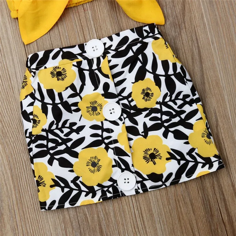 Cute Vest Tops and Flower Print Skirt
