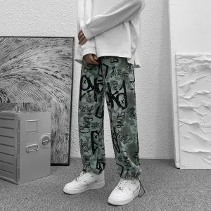 Drawstring drawstring sports casual pants