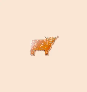 Enamel Pin Highland Cow by Tom Hardwick