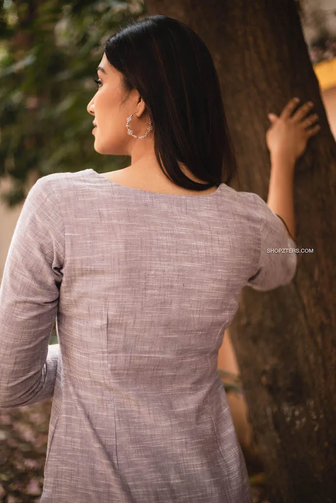 Fresh Lilac Cotton Kurta Set with Dupatta