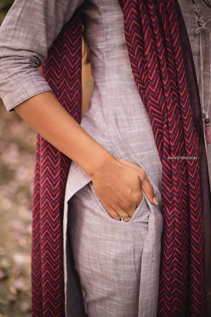 Fresh Lilac Cotton Kurta Set with Dupatta