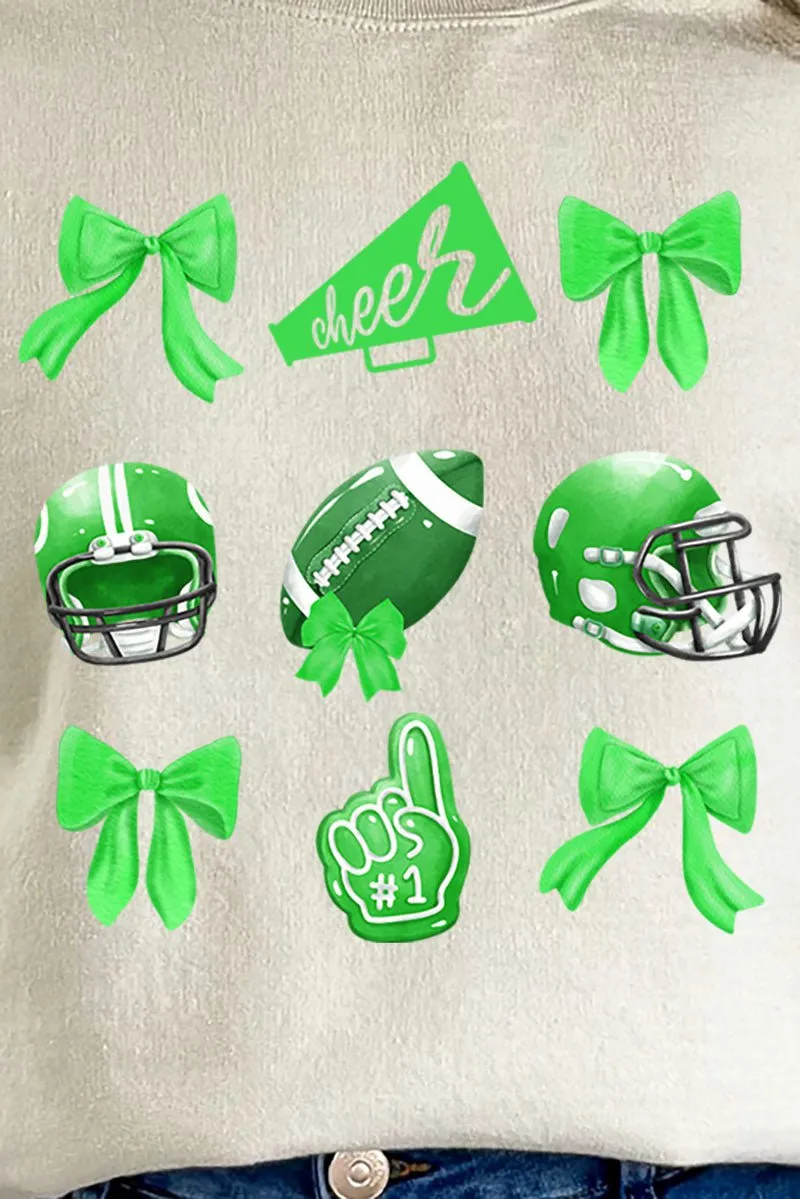 Green Blitz And Bows Heavy-weight Crew Sweatshirt
