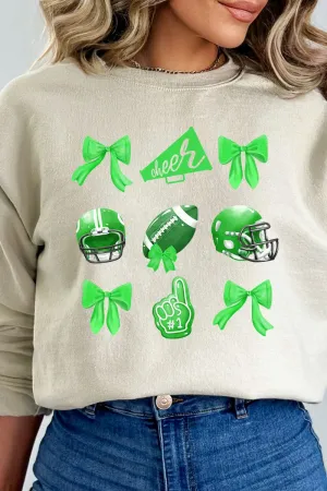 Green Blitz And Bows Heavy-weight Crew Sweatshirt