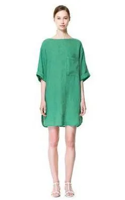 Green Color Linen Fabric 58&quot;