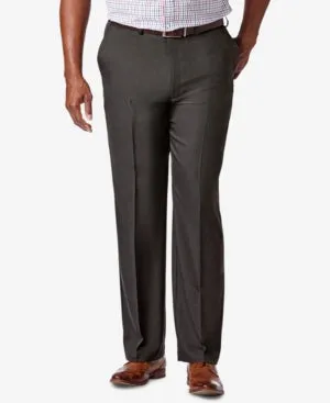 Haggar Mens Classic fit Dress Pants 48 / 29 Charcoal Grey Solid