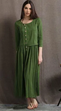 Heavy Linen Dark Green Color Fabric 58&quot; Cut Length of 1.40 yards