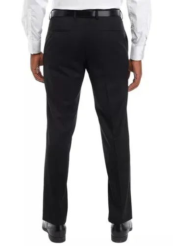 Hugo Boss Mens Genius Slim Fit Wool Suit Dress Pants 34 Black Wool