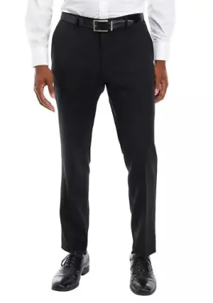 Hugo Boss Mens Genius Slim Fit Wool Suit Dress Pants 34 Black Wool