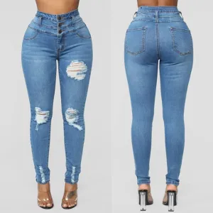 Jeans Woman Casual Skinny Jeans Pocket High Waist Jeans Denim Harem Pants Trousers Jean Taille Haute Femme #js5