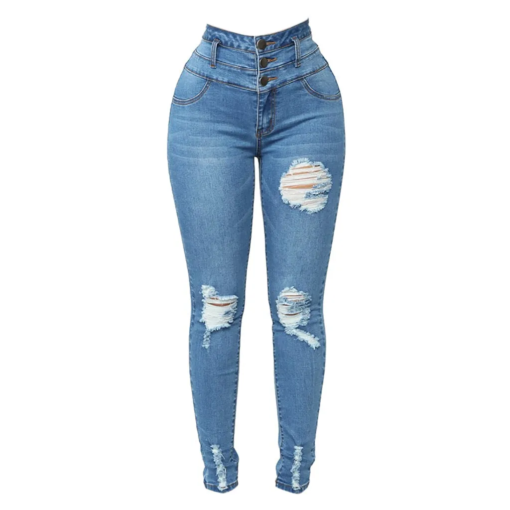Jeans Woman Casual Skinny Jeans Pocket High Waist Jeans Denim Harem Pants Trousers Jean Taille Haute Femme #js5