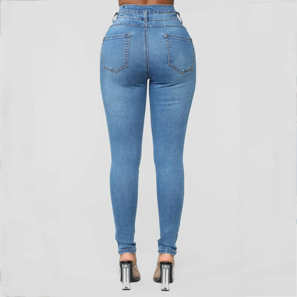 Jeans Woman Casual Skinny Jeans Pocket High Waist Jeans Denim Harem Pants Trousers Jean Taille Haute Femme #js5