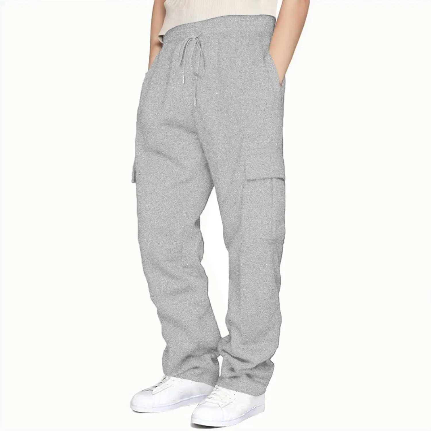 Linen Pants for Men Solid Color Casual Zipper Pocket Colorblock Loose Comfy Sweatpants Trousers for Men Green