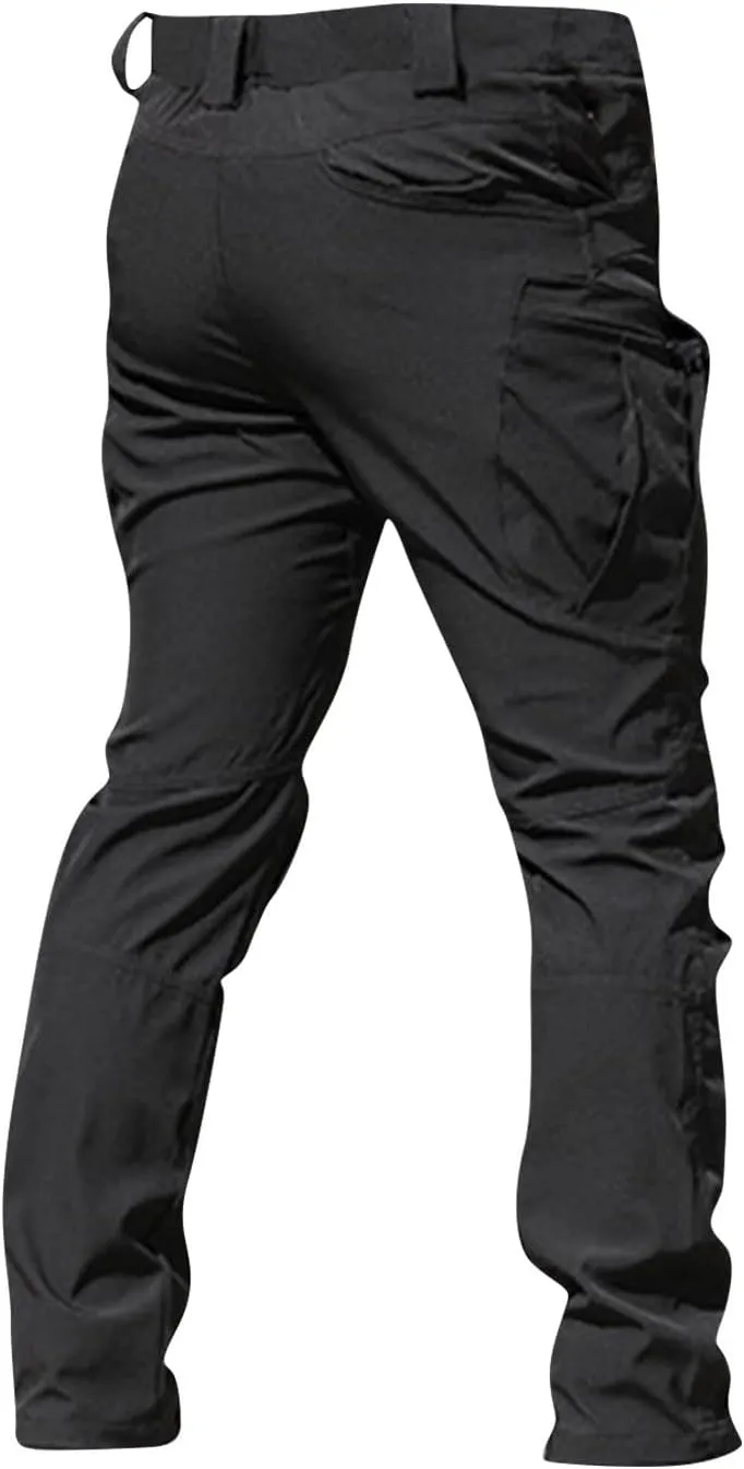 Mens Tactical Pants Stretch Work Pants Construction Hiking Cargo Pant Ripstop Water Resistant Trousers Multi Pockets