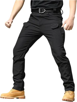 Mens Tactical Pants Stretch Work Pants Construction Hiking Cargo Pant Ripstop Water Resistant Trousers Multi Pockets