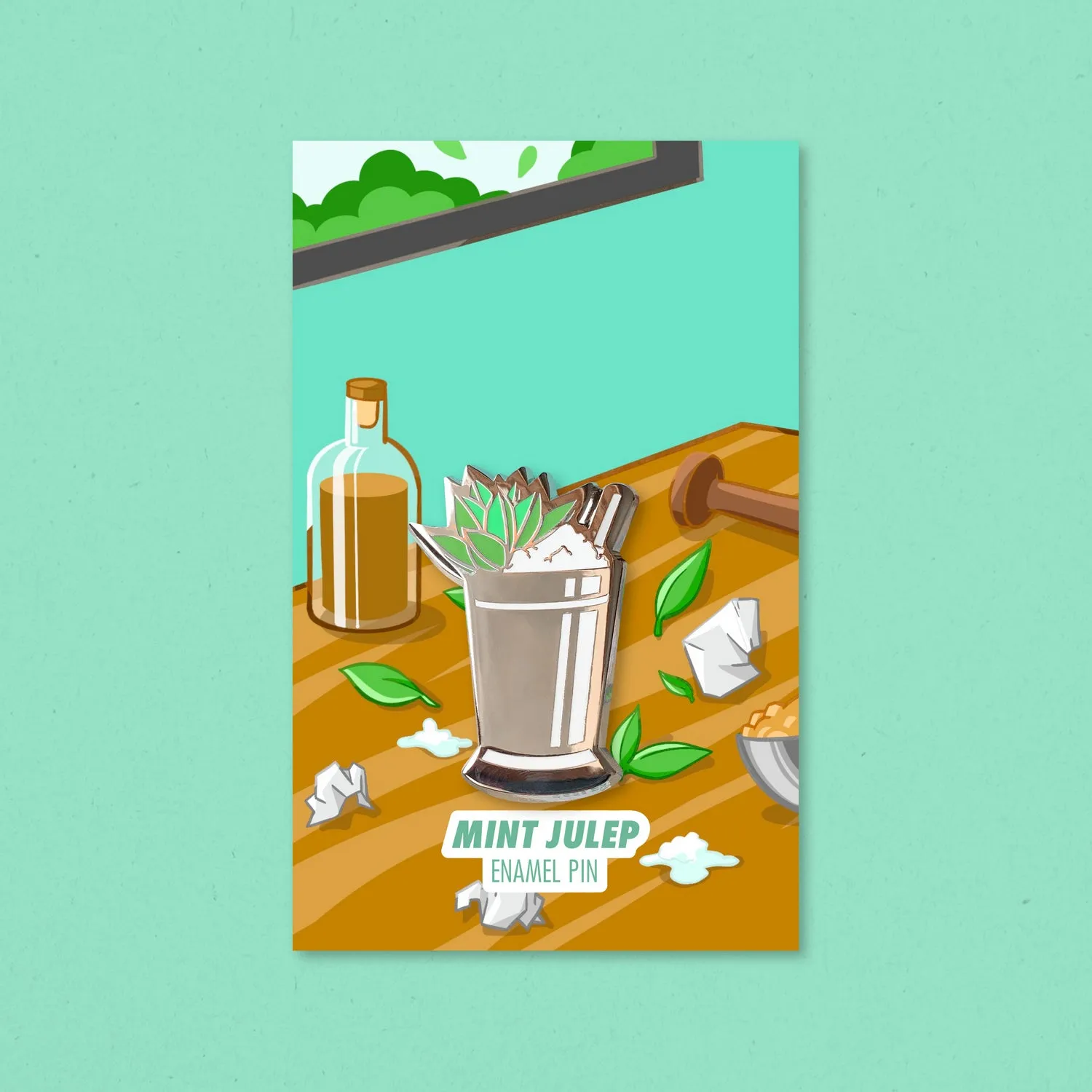 Mint Julep Cocktail Pin