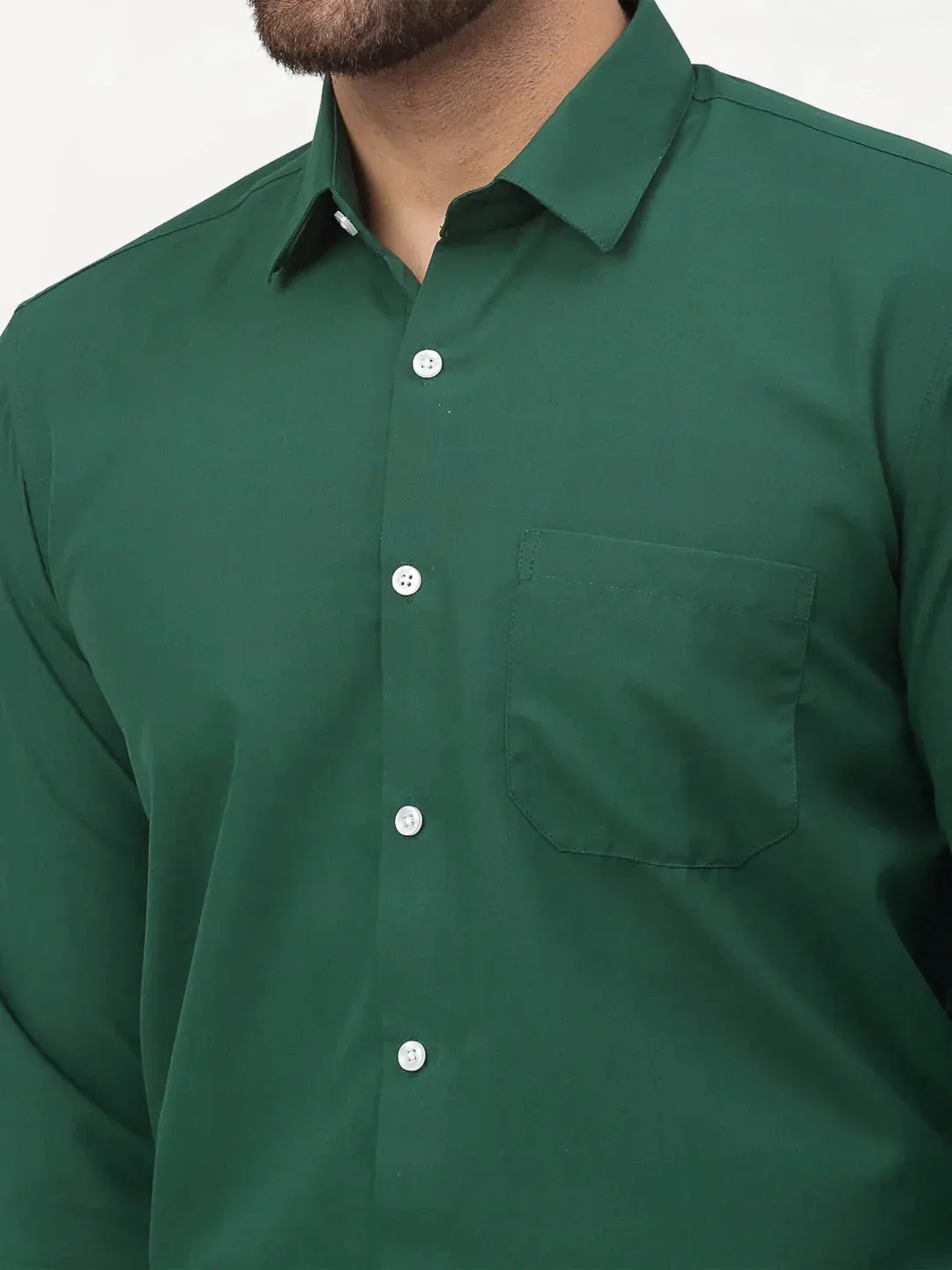 Olive Men'S Solid Formal Shirts