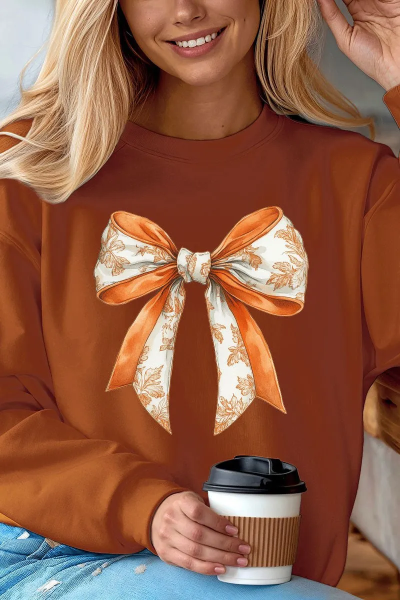 Orange Chinoiserie Bow Unisex NuBlend Crew Sweatshirt