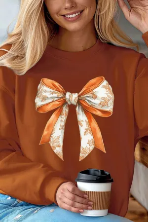 Orange Chinoiserie Bow Unisex NuBlend Crew Sweatshirt
