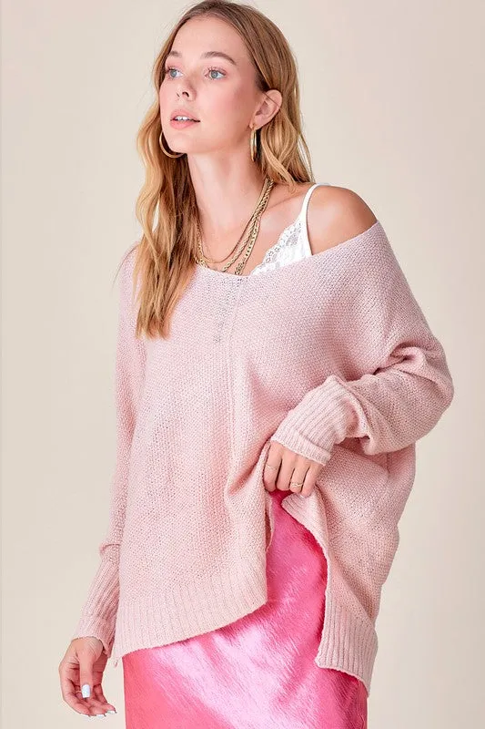 Oversized Stretchy Lightweight Knit Sweater