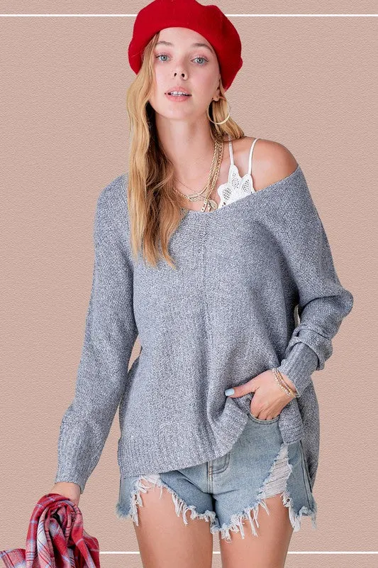 Oversized Stretchy Lightweight Knit Sweater