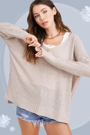 Oversized Stretchy Lightweight Knit Sweater