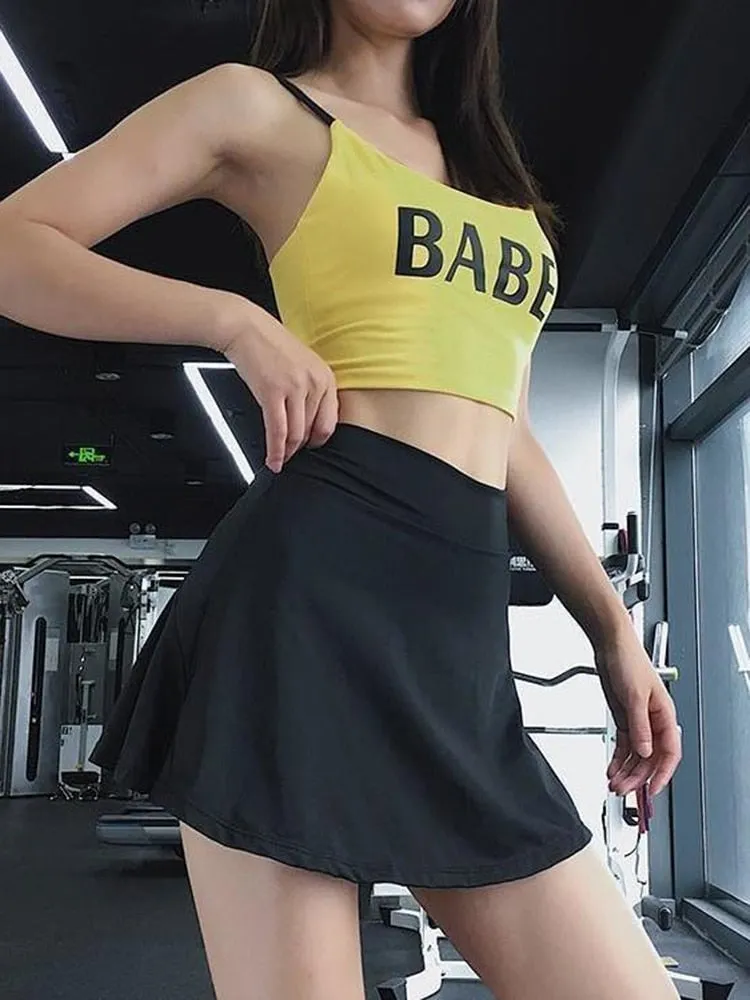 Sexy Waist Short Pleated Skirt | Women Sport Mini Skirts | Sport Mini